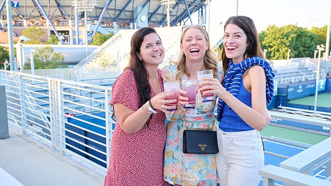 3 women enjoying drinks